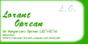 lorant oprean business card